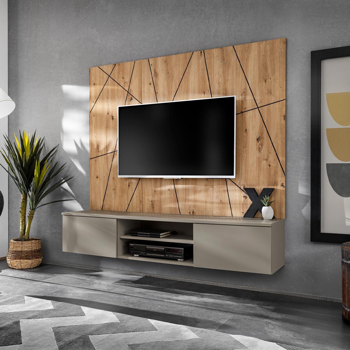 Meuble TV Xari 160cm pour créer un coin cinéma chaleureux dans votre salon