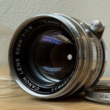  N Mint  w/ Case Canon 50mm f/1.8 Silver Lens LTM L39 Leica Screw Mount Japan