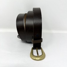 Vintage Cole Haan Leather Belt Mens 40 Brown Brass Buckle Made in USA 1044