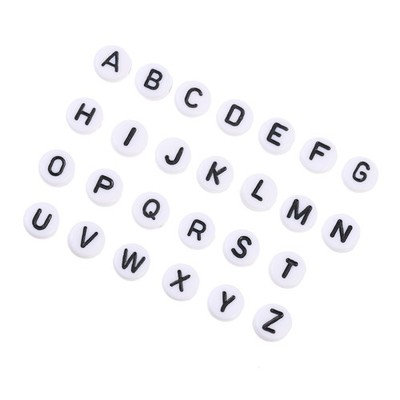 1 Set of 520pcs Letter Round Beads Pendant Acrylic Flat Beads Jewelry Pendant