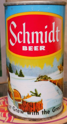 1968 YELLOW BAND SCHMIDT PULL TAB BEER CAN DIVISION ASSOCIATED ST PAUL MOOSE