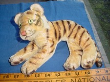 VINTAGE STEIFF TIGER STUFFED PLUSH MOHAIR TOY 10 INCH
