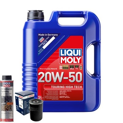 Motoröl 20W50 LIQUI MOLY Hightech 5L+BOSCH Ölfilter +Ölschlammspülung