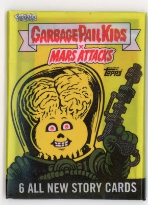 SIDEKICK TOPPS 2021 GARBAGE PAIL KIDS X MARS ATTACK SEALED WAX PACK 6 KARTEN - Bild 1 von 2