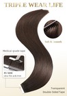 Tape In Hair Extensions Human Hair 16 Inch 20pcs Seamless Straight Invisible — photo 6