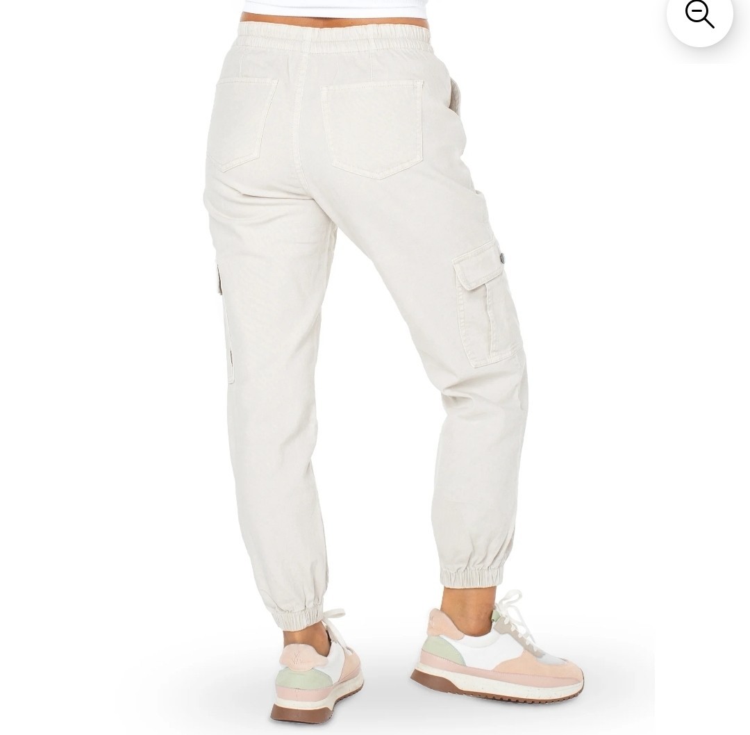 Celebrity Pink Womens Juniors Cargo Jogger Pants SIZE XL Moon Beam NWT Off White thumbnail 3
