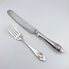 Antique Mount Vernon by Lunt Sterling Silver Salad Fork + Knife with Bolster
