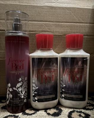 Bath and Body Works Forever Red Vanilla Rum 3 Pcs Set Mist & Lotion