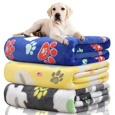 1 Pack Pet Blanket, 41x31 inch, Reversible, Elephant, Paw Print, Large Dog