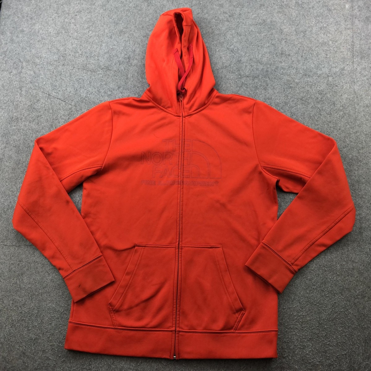 The North Face Hoodie Mens Large Red Full Zip Fine Alpine