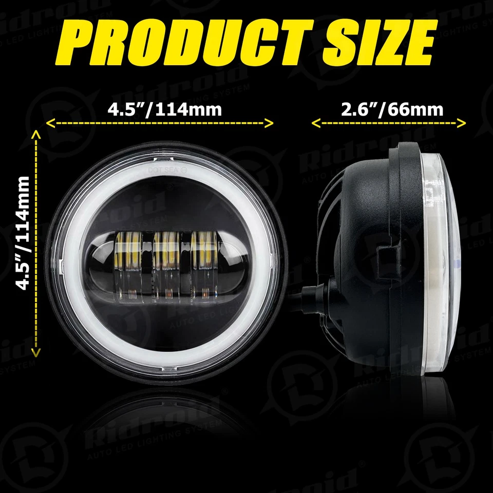 Faro LED + luces antiniebla negro 7" para Harley Davidson Electra Glide Road King Foto 4 de 4