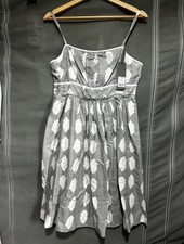New With Tags Mint Velvet Grey & White Printed Sun Dress
