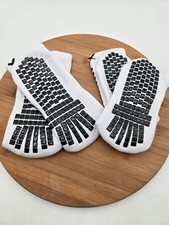 Lux Soccer Grip Socks White, Calf Unisex Anti-Slip Grip adult One size 2 pairs