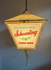 Vintage Lite Up Schoenling Cincinnati Beer Bar Lantern Light Works and Rotates!
