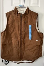 NWT Mens Size L Lee Premium Select The Workwear Canvas Vest Sherpa