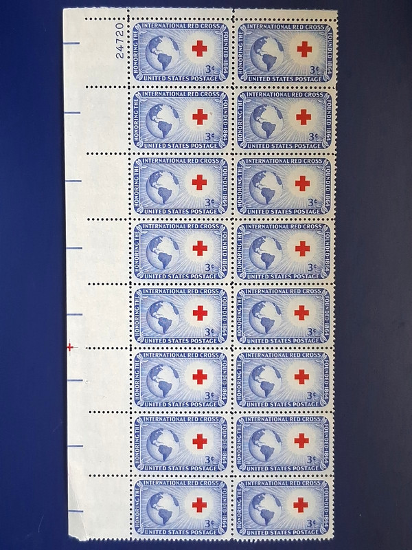 INTERNATIONAL RED CROSS - Plate Block 16 #1016