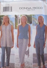 5038 Vintage Butterick SEWING Pattern Tunic Skirt Pants Top 6-22 UNCUT