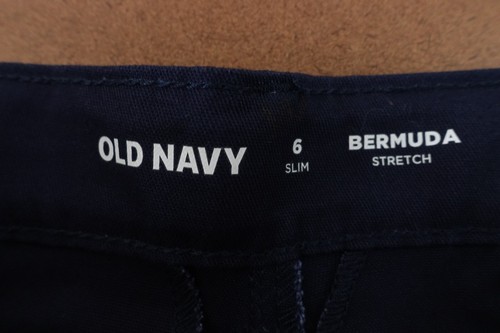 Old Navy Girls Size 6 Slim Blue School Uniform Twill Bermuda Shorts New - Picture 2 of 4