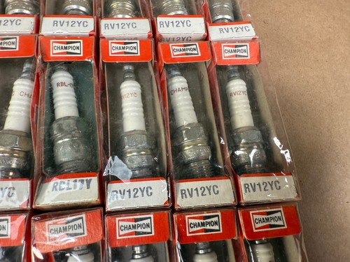 HUGE LOT - 56 Champion Spark Plugs RV12YC + RBL17Y - In Boxes - Some Oxidation - Picture 2 of 19