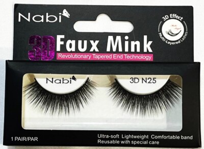False Eye Lashes 3D Faux Mink Nabi 3D N25 Reusable Beauty Fashion Lightweight