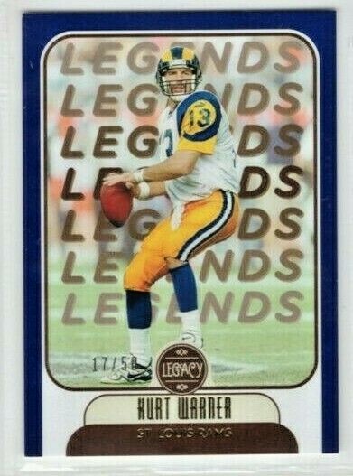 Kurt Warner 2021 Panini Legacy BLUE Parallel /50 #102 Rams 