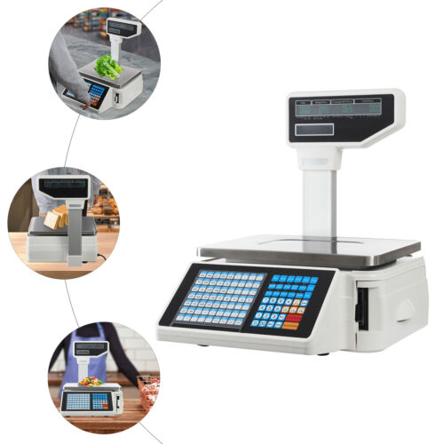 Scale Label Printing Scale Commercial Food Scale Receipt Printer 30kg/66.14 lbs - Picture 4 of 24
