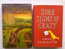 2 bks: Sure Signs of Crazy by Harrington(2013)+ A Year Down Yonder by Peck(2000)