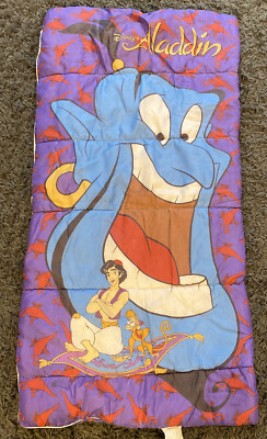 Vintage Disney Aladdin Kids Sleeping Bag Children's Genie Abu
