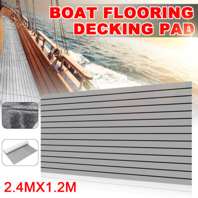 NEU 120x240cm Teak EVA Schaum Deck Grau Teppich Bodenbelag-Matte Bootsdeck Boot