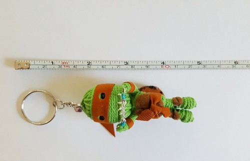Keyring Teenage Mutant Ninja Turtle Voodoo String Doll Key Fob Orange Mikey Mike - Picture 6 of 9