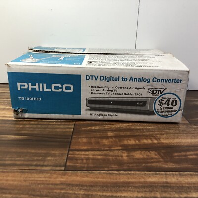PHILCO DTV Digital to Analog Converter Model TB100HH9 New open box