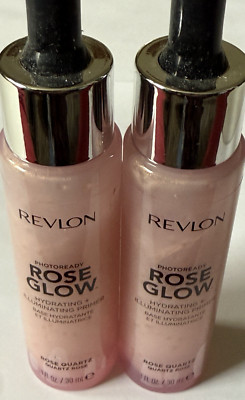 Revlon Rose Glow Hydrating + Illuminating Primer Rose Quartz 1 Fl oz Lot of 2