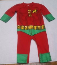 DC Comics Batman Bodysuit 18-24 Month Wih Detachable Black Cape Zip Up