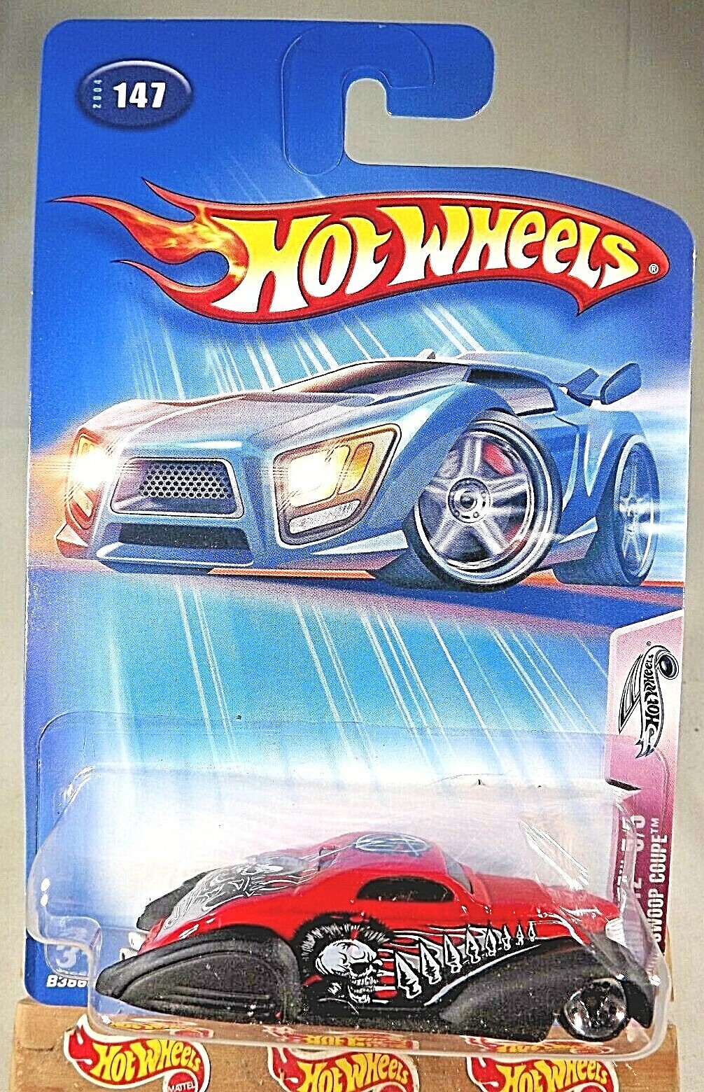 2004 Hot Wheels #147 Crank Itz 5/5  SWOOP COUPE Red-Black w/5 Sp-5Dot Dish Spoke