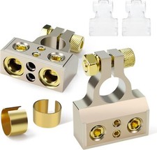 Battery Terminals 0/4/8/10 Gauge Battery Terminal Connectors with Shims and P...