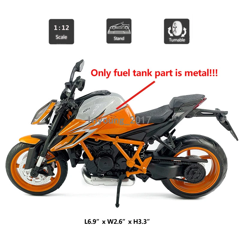 1:12 KTM 1290 Super Duke R Motorcycle Model Diecast Toy Vehicle Boys Toys Kids - Image 2 of 4