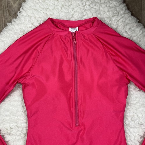 Trina Turk half zip paddle suit rashguard Size M Medium Pink - Picture 2 of 8