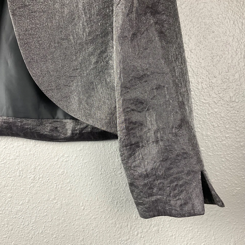 Chaqueta Bolero David's Bridal Gris Plata Brillante Encogerse de hombros Forrada Evento Boda Talla 14 Foto 4 de 4