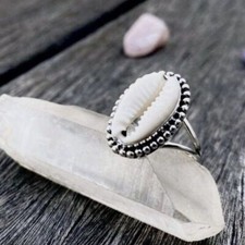 Elegant Cowirne Shell Ring 925 Sterling Silver Designer Ring Engagement Ring