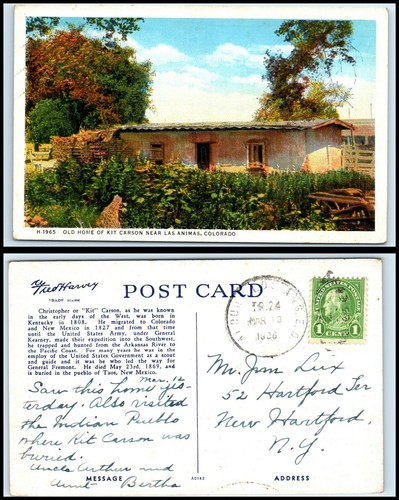 COLORADO Postkarte - in der Nähe von Las Animas, Bausatz Carson Home E6