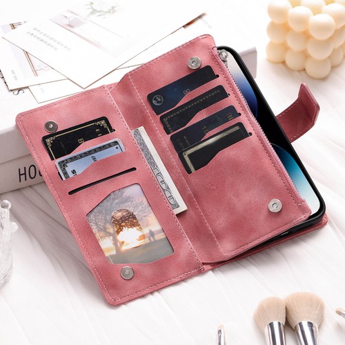For Samsung S25 S24 S23 S22 S21 FE Ultra Zipper Case Leather Wallet Flip Cover - Picture 8 of 27