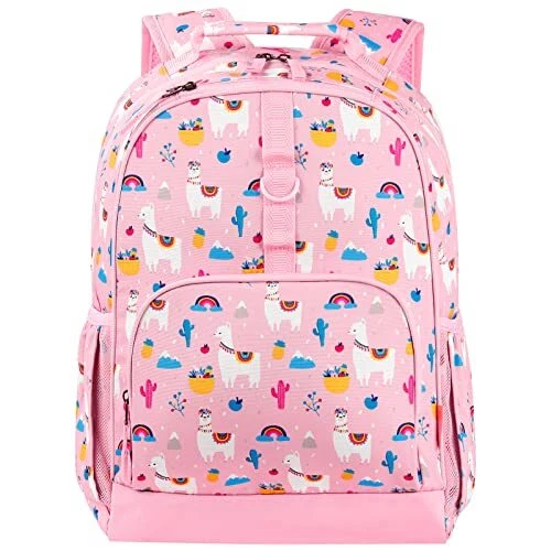 Choco Mocha Llama Backpack Elementary School 17 inch Pink alpaca