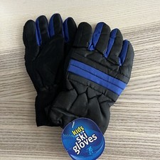 Unisex Kids Ski Gloves One Size Black Blue Winter Outdoors NEW