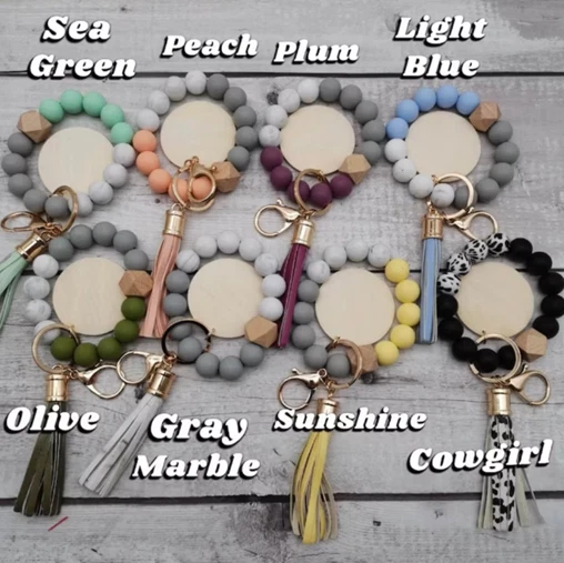 Pulsera Llavero Muñequera, Cuentas de Silicona Llavero Pulsera para Mujer/Niña Foto 3 de 4