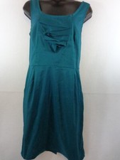 Ann Taylor Dress Women SZ Petite 10P Green Blue Sleeveless Shift