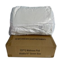 Waterproof Mattress Pad Queen Size 60x80x15 inches White NEW/ factory Sealed
