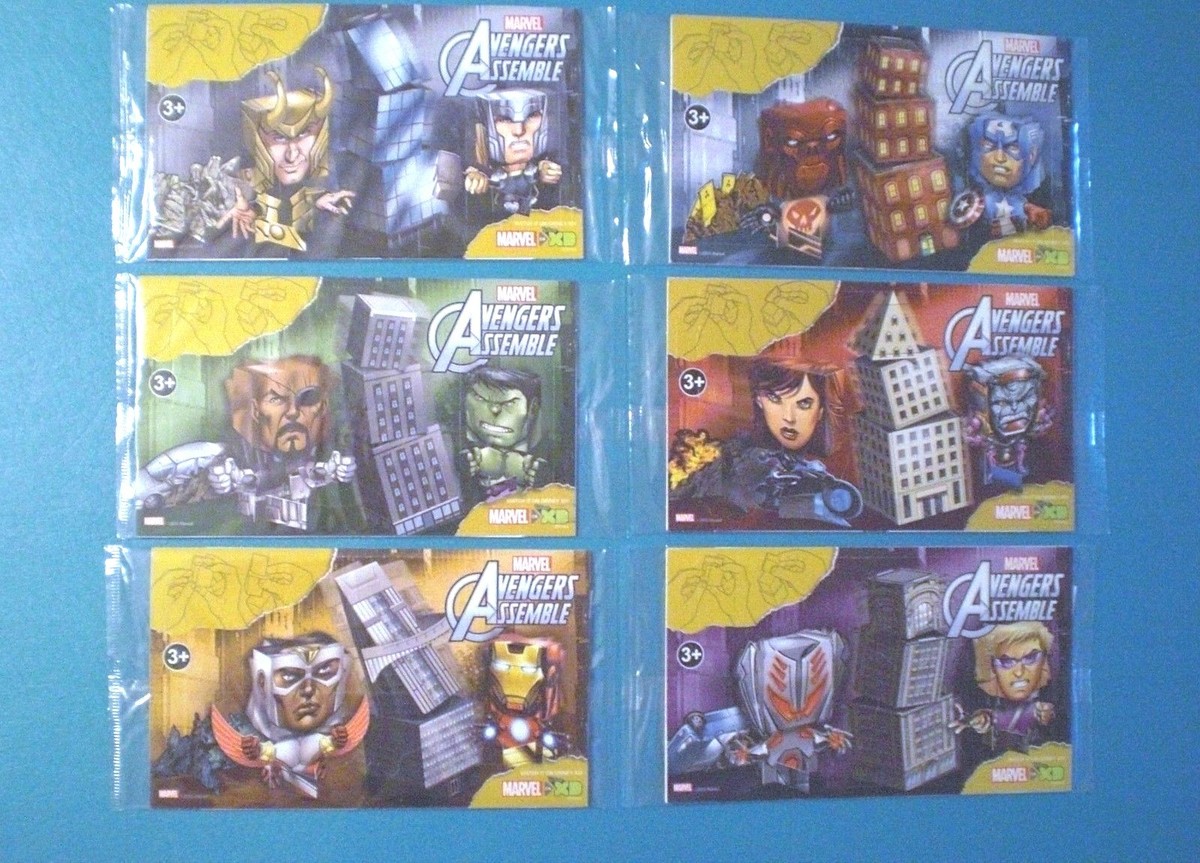 MARVEL アベンジャーズ　ブロマイド　セット Subway 2015 - Marvel Avengers Assemble Kits - Complete Set of 6