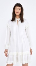 FARM RIO Pleated Midi Dress Off White - Small - New with Tags