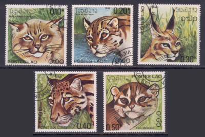 Fauna E22 Wild Animals Cats Caracal 5v Laos 1981 | eBay