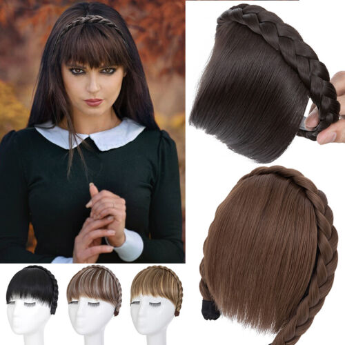 Straight Bangs Clip Headband Bangs Dress Up Wigs Women Front Fringe Hair Piece